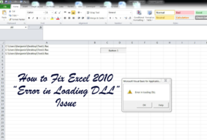 ¿Cómo corregir el problema de "Error en la carga del DLL" de Excel 2010?
