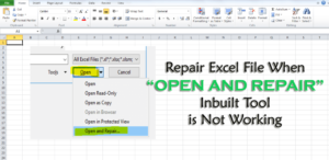 Reparar el archivo de Excel cuando se abre y la herramienta de reparación incorporada no funciona